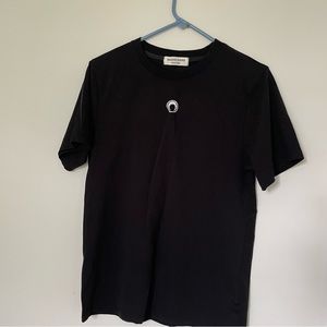 Marine Serre Moon Logo Embroidered T-Shirt Black Medium
